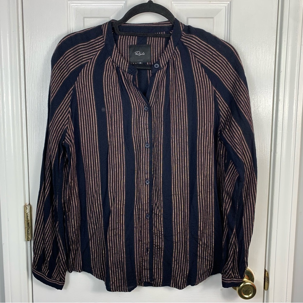 Rails Edith Blouse in Midas Stripe Metallic Size XS